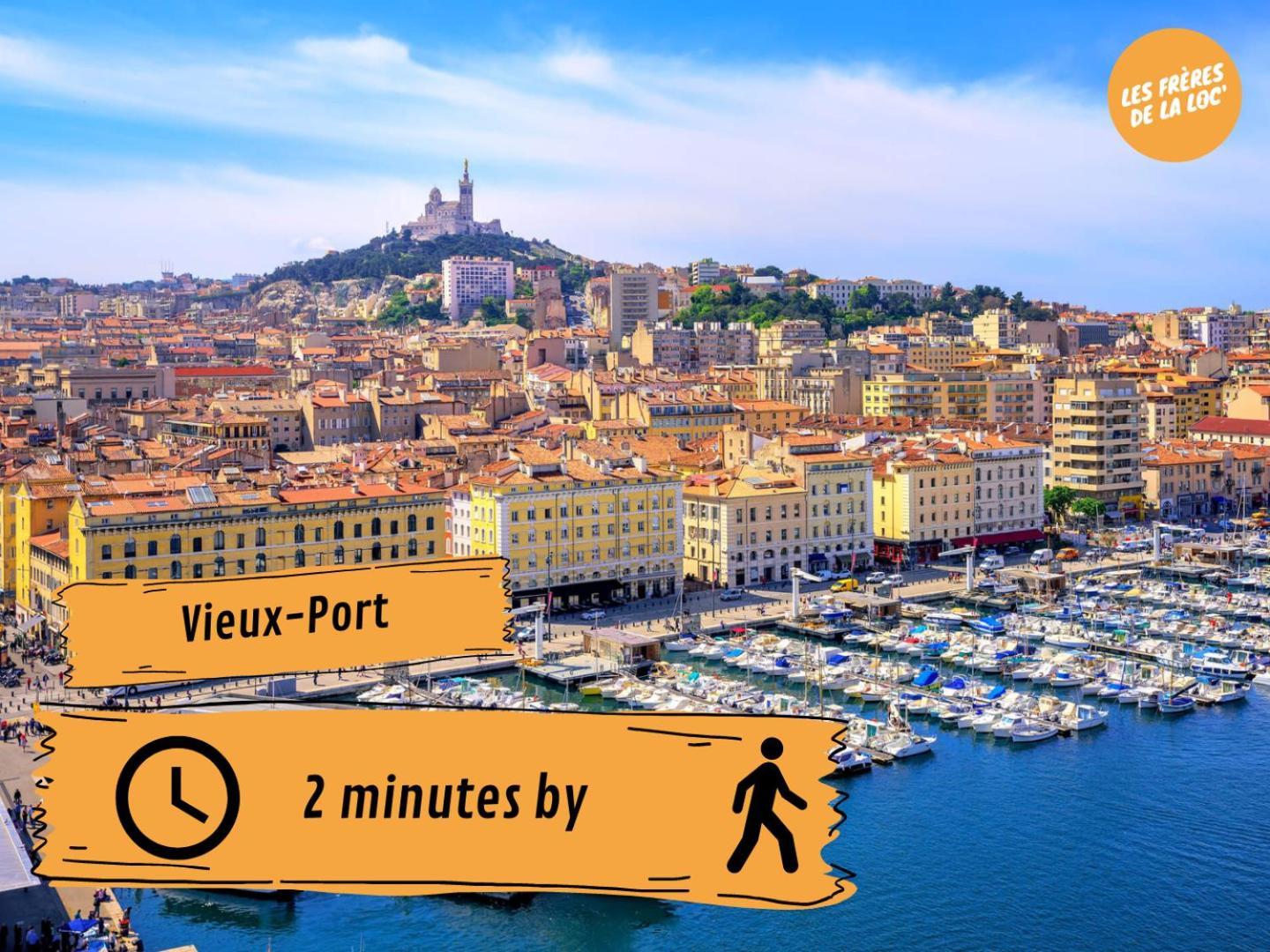 Duplex Vieux Port - Hyper Central & Climatisation - Les Freres De La Loc' マルセイユ エクステリア 写真